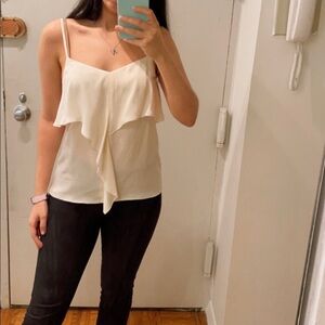 Theory White Ruffle Cami